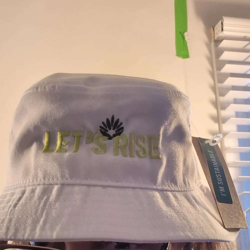 White Kids Hats let's Rise New With Tags - Picture 2 of 6